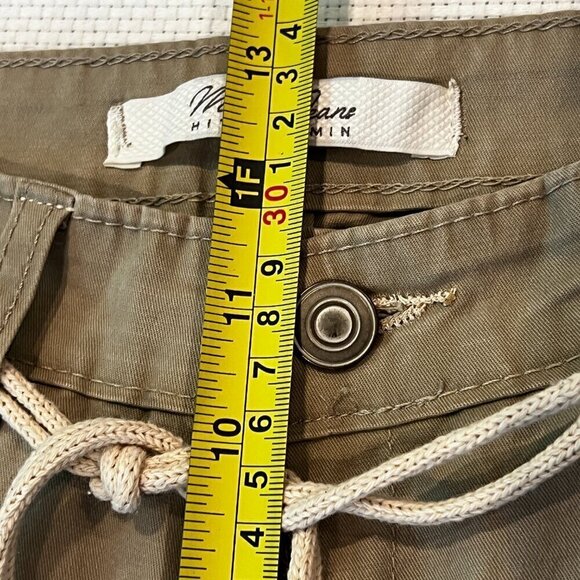 Miran Jeans Beige Tan Wide Split Leg Boho Festival Pants Rope Belt Size Small - Picture 6 of 11